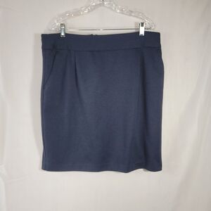 George Navy Blue Pencil Skirt Size 16 Career Stretch Lined Pocket Back Zip